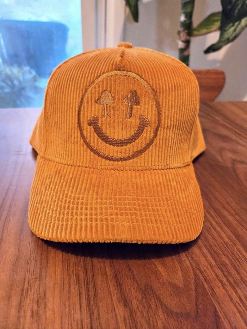 Happy Caps Corduroy Logo Hat Rust Orange